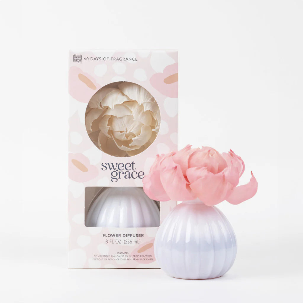Bridgewater Sweet Grace Flower Diffuser 8 oz – Pink Blooming Home Fragrance