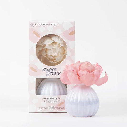Bridgewater Sweet Grace Flower Diffuser 8 oz – Pink Blooming Home Fragrance