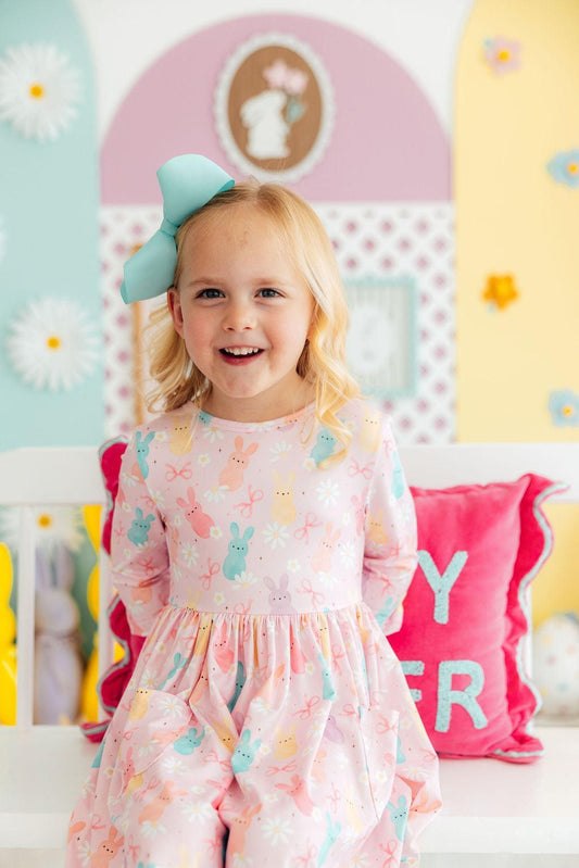 Preppy Peeps 3/4 Sleeve Pocket Twirl Dress