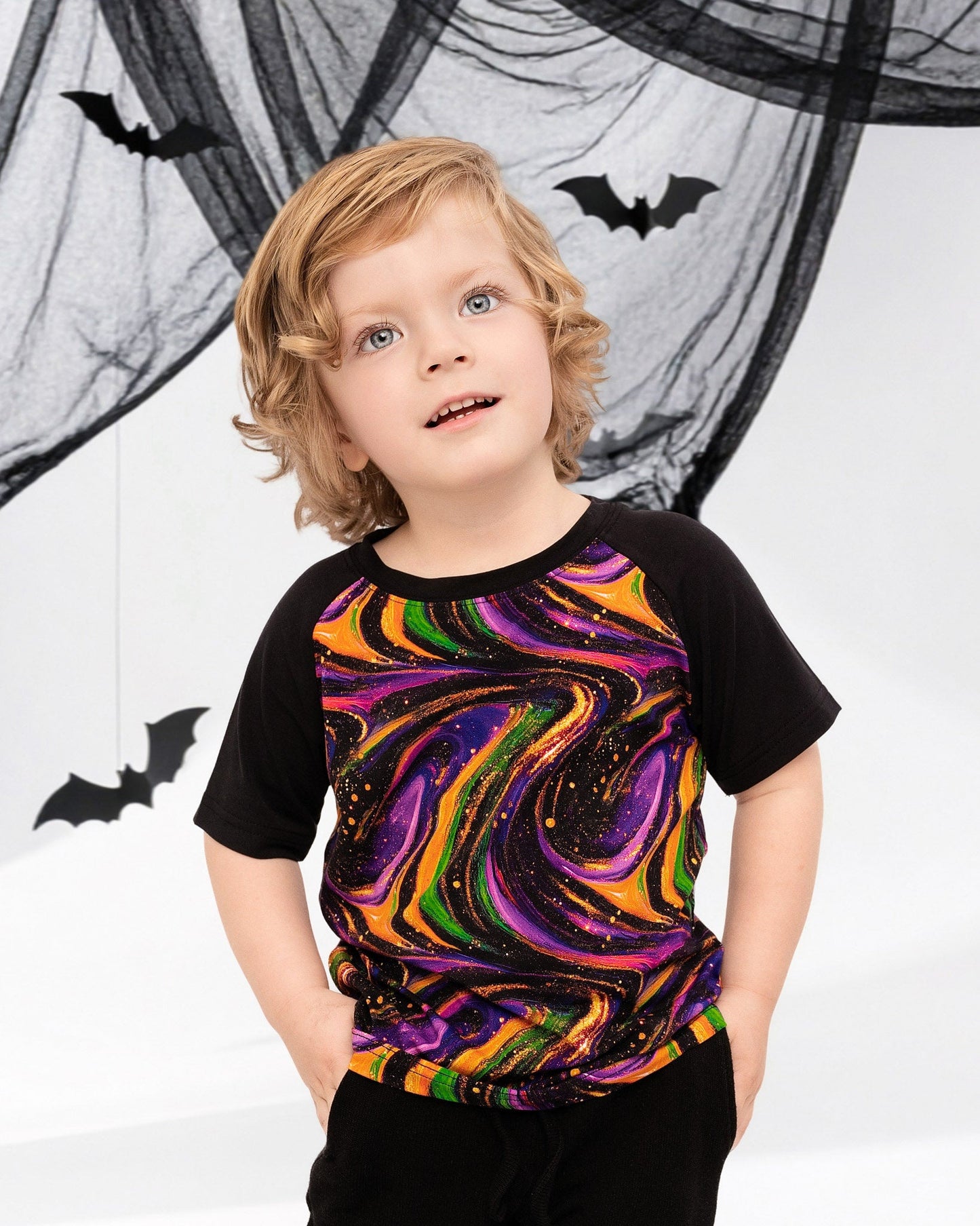 Halloween | Magic Swirls | Bamboo Raglan Tee