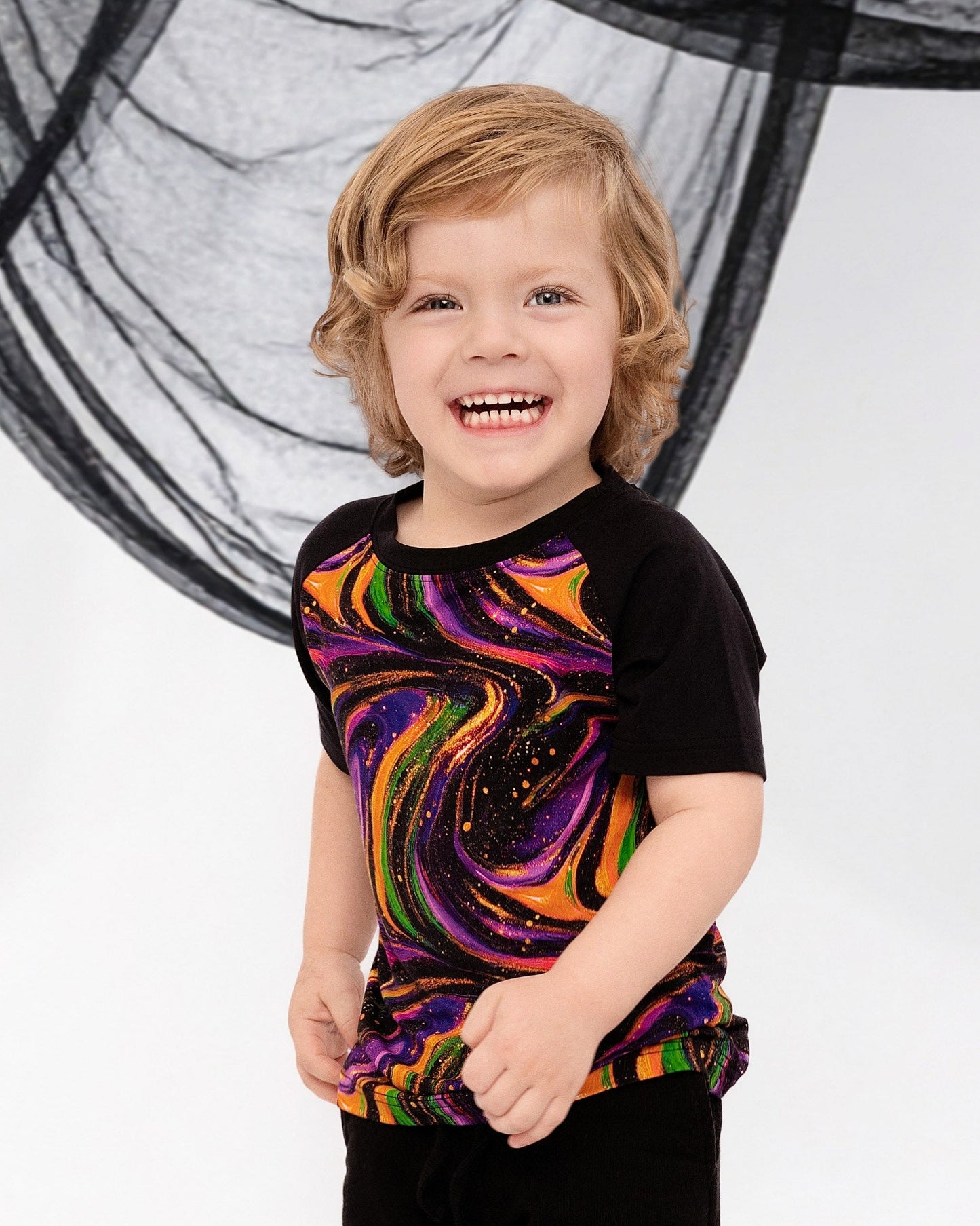 Halloween | Magic Swirls | Bamboo Raglan Tee