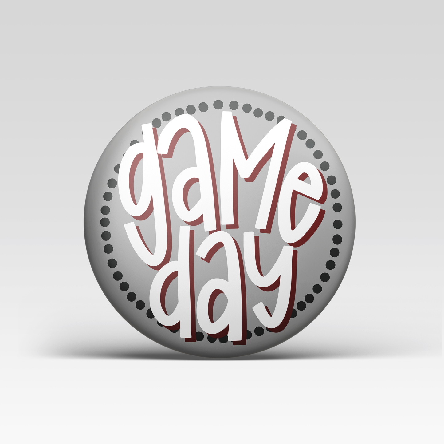 Polka Dot Game Day Button - Maroon