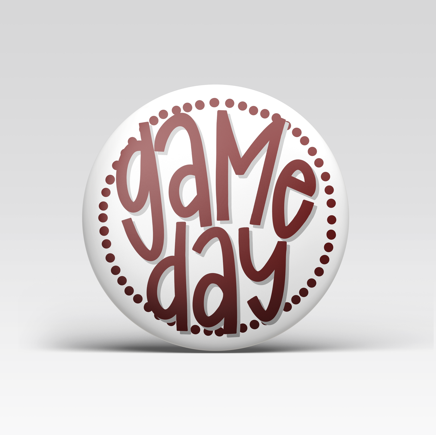 Polka Dot Game Day Button - Maroon
