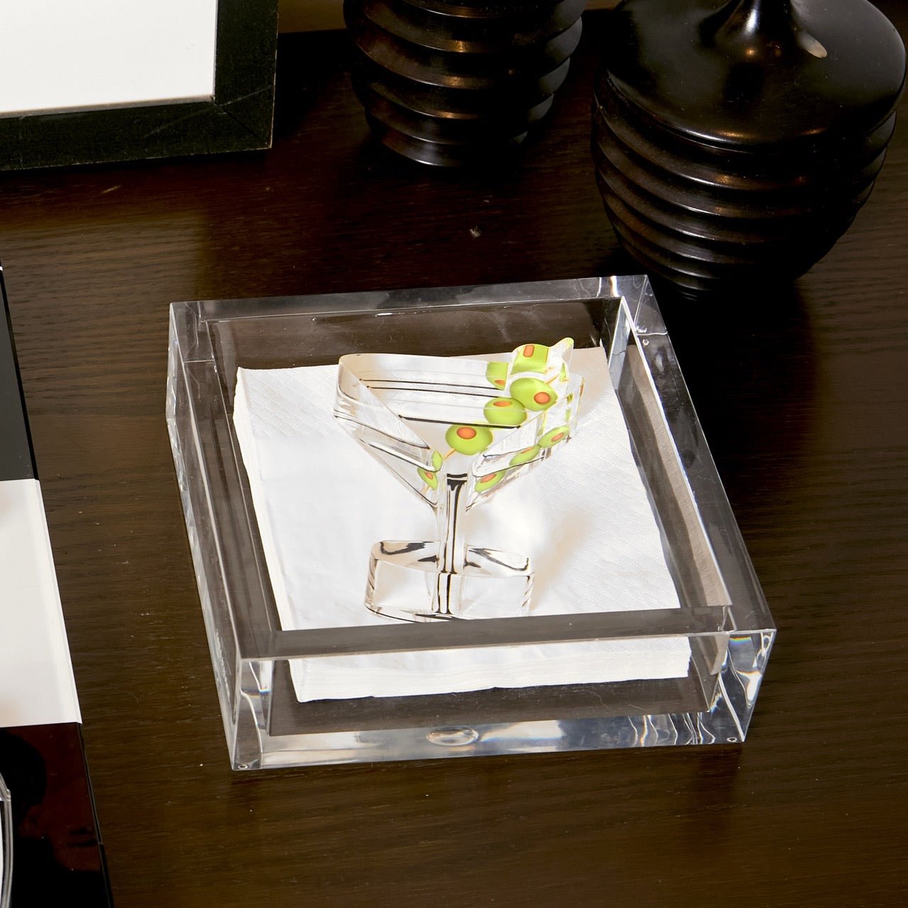 Martini Acrylic Cocktail Napkin Holder