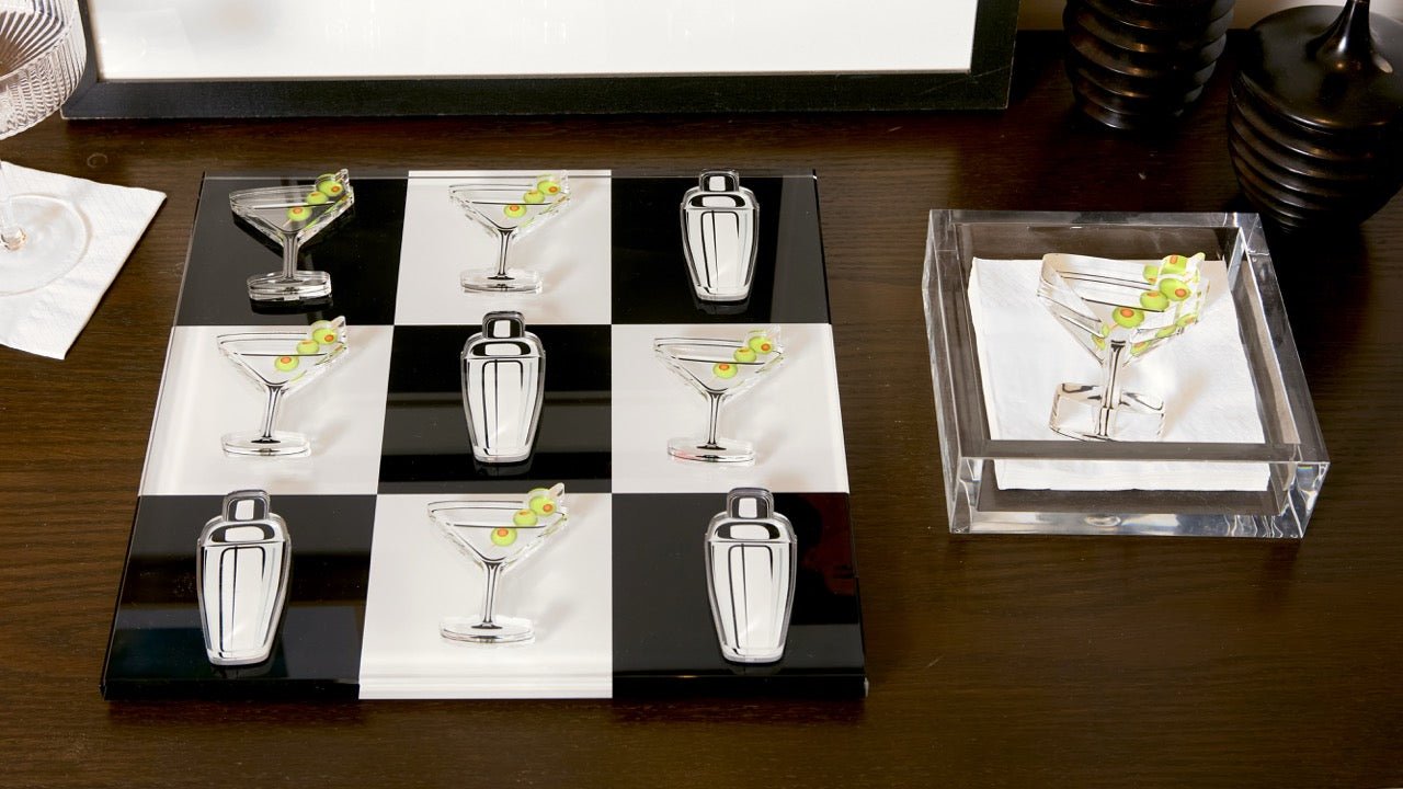 Martini Glass & Shaker Acrylic Tic Tac Toe
