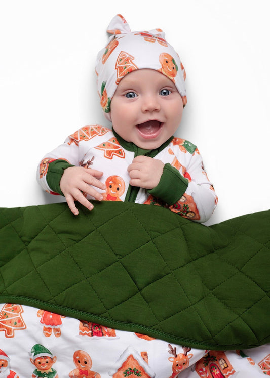 Christmas | Holiday Gingerbread | Bamboo Quilted Mini Baby Blanket