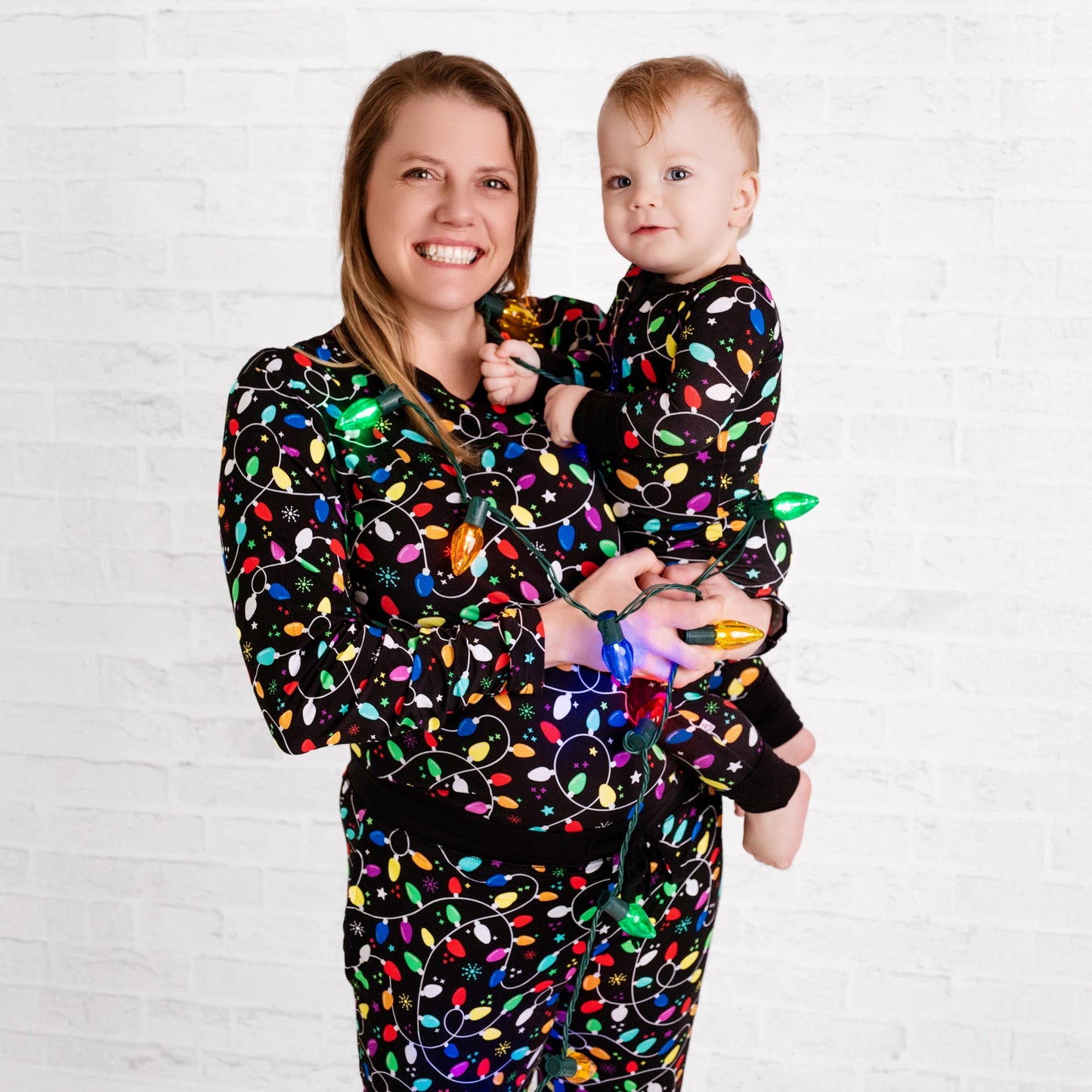 Christmas | Holiday Lights | Bamboo Zipper Pajamas