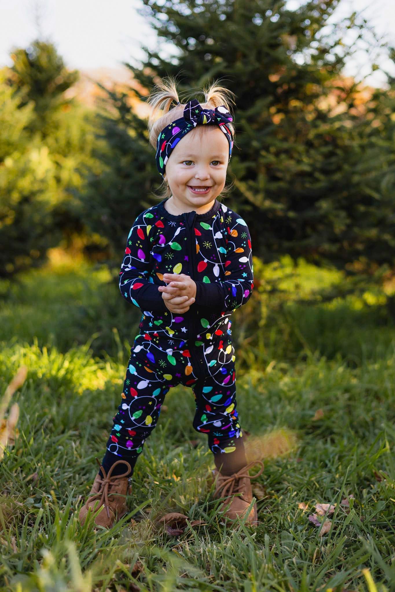 Christmas | Holiday Lights | Bamboo Zipper Pajamas
