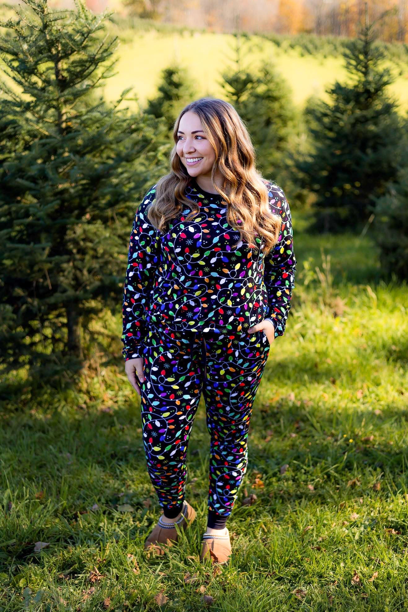 Christmas | Holiday Lights | Women's Bamboo Joggers