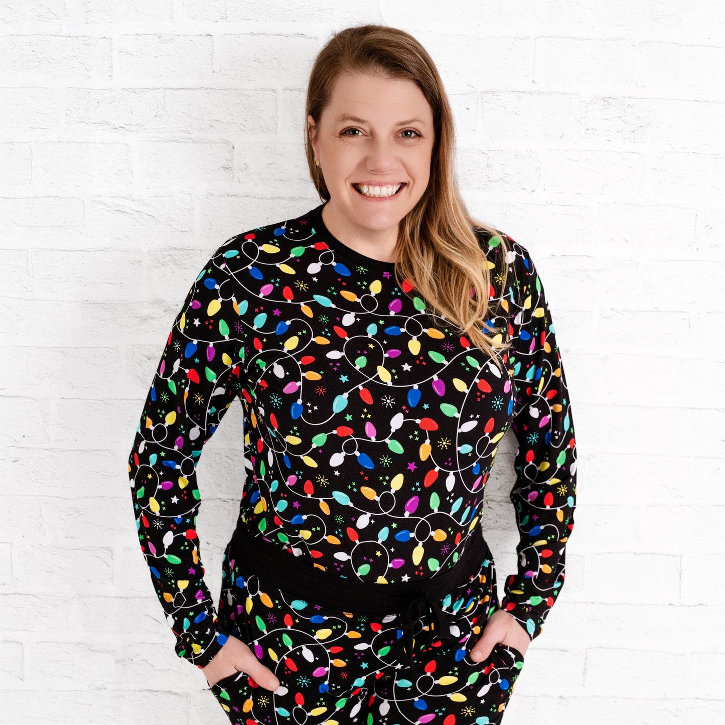 Holiday Lights | Adult Bamboo Long Sleeve Top