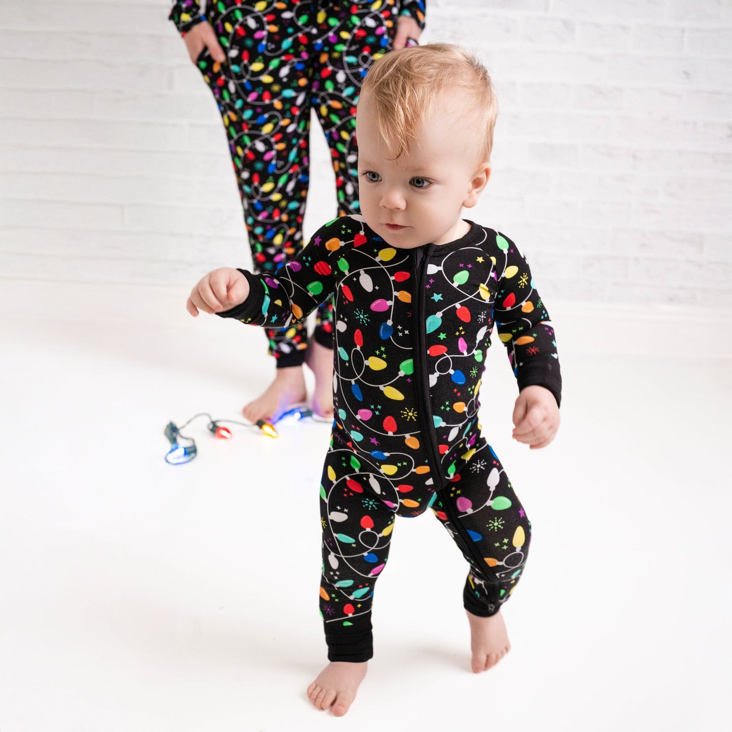 Christmas | Holiday Lights | Bamboo Zipper Pajamas