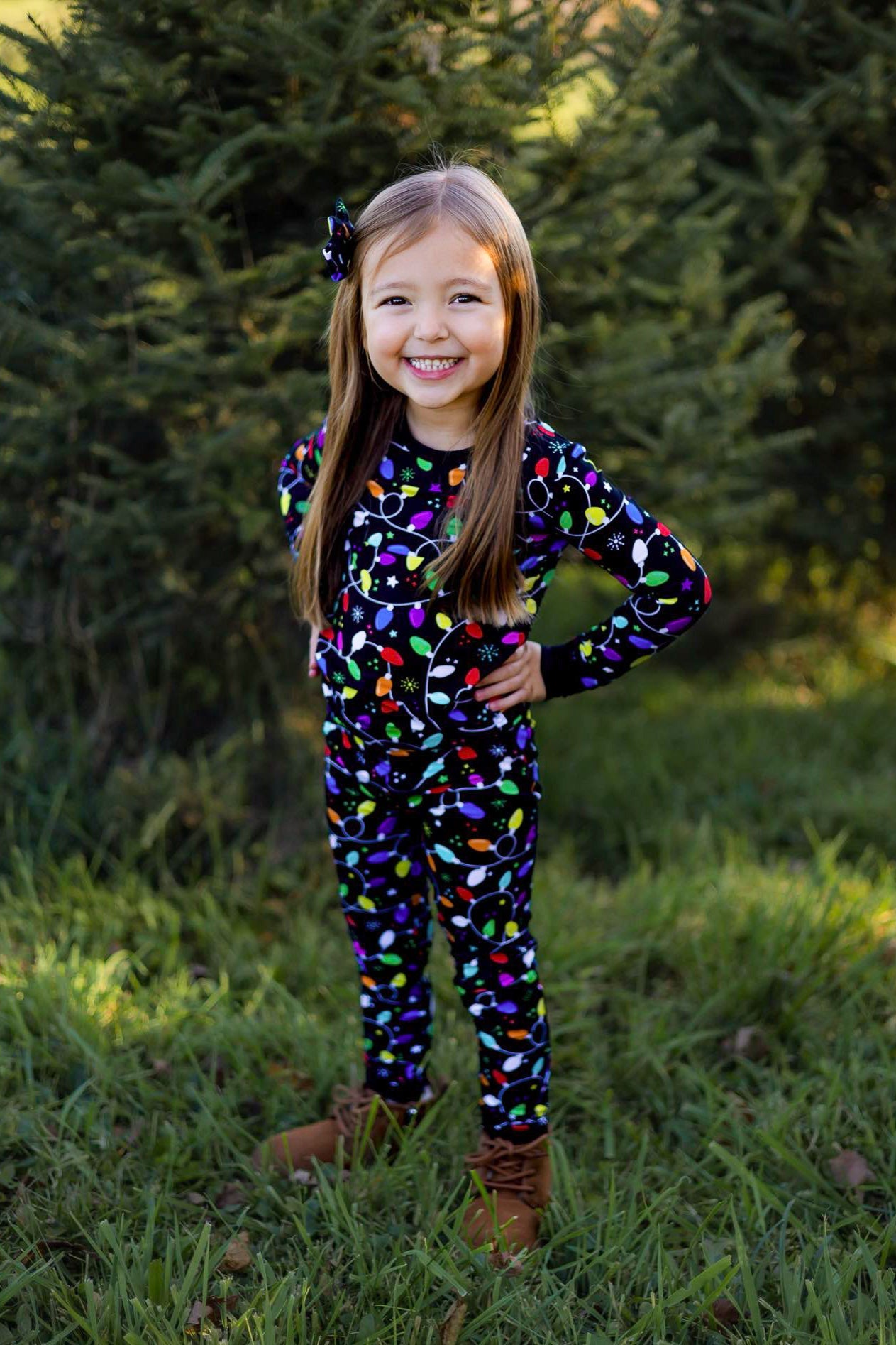 Christmas | Holiday Lights | Bamboo Two-Piece Pajamas