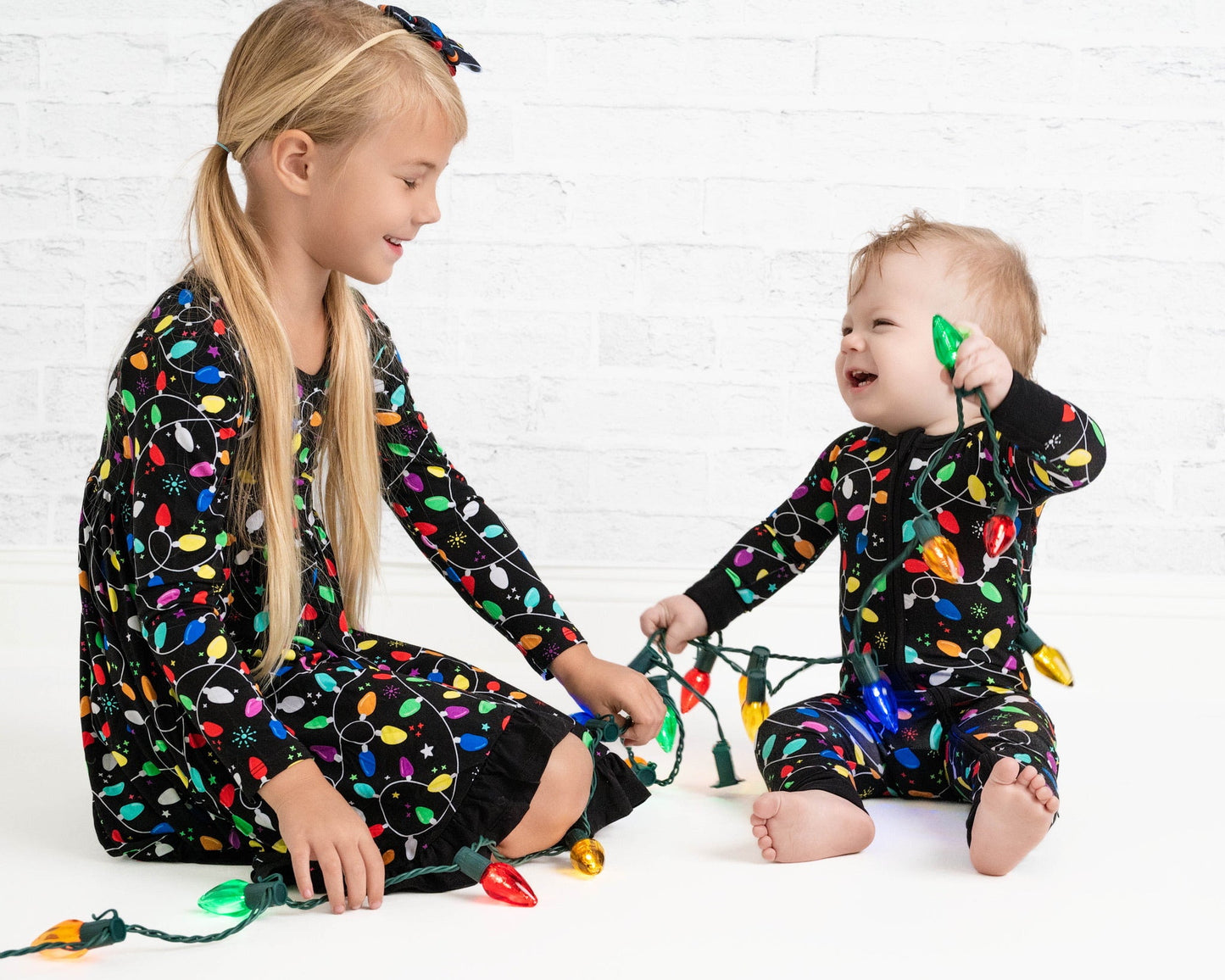 Holiday Lights | Toddler & Girls Bamboo Ruffle Twirl Dress