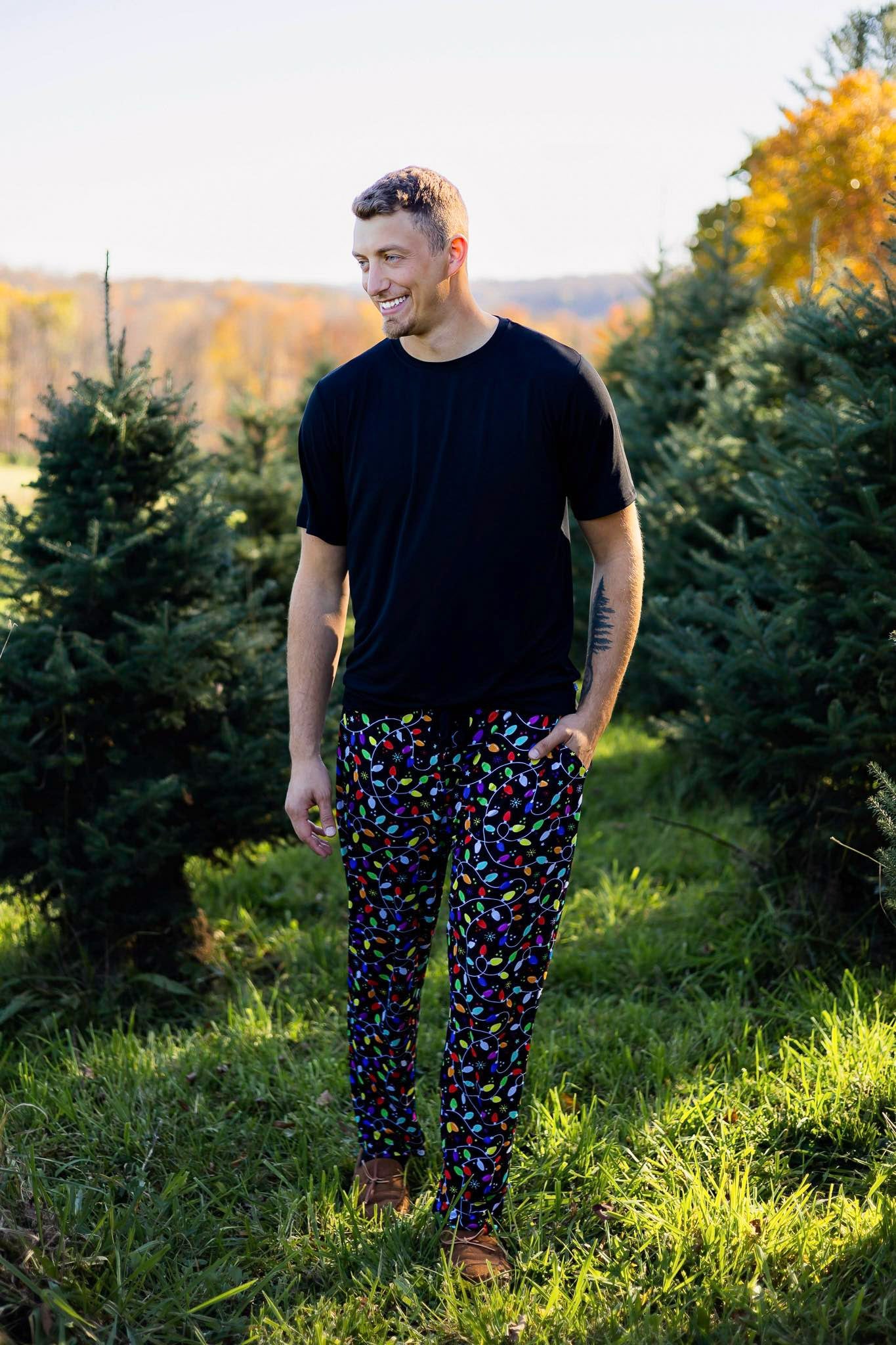 Christmas | Holiday Lights | Men’s Bamboo Lounge Pants