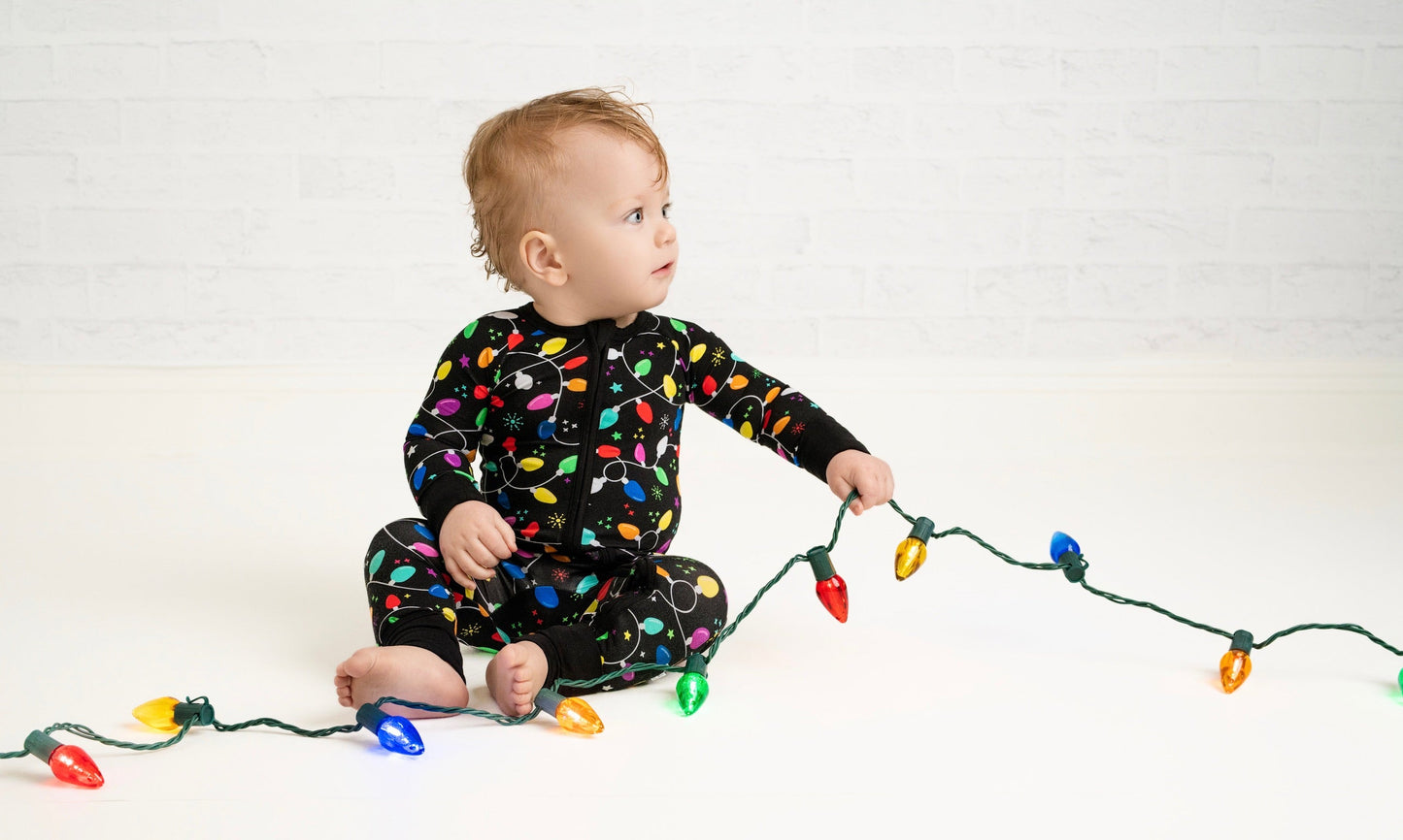 Christmas | Holiday Lights | Bamboo Zipper Pajamas