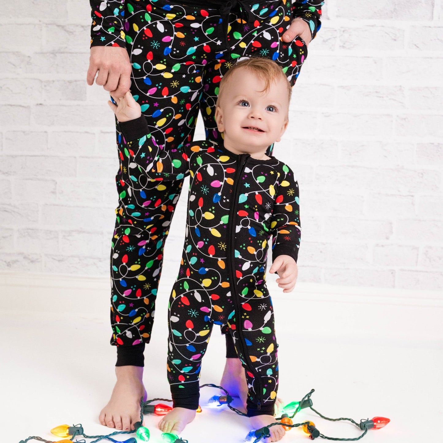 Christmas | Holiday Lights | Bamboo Zipper Pajamas