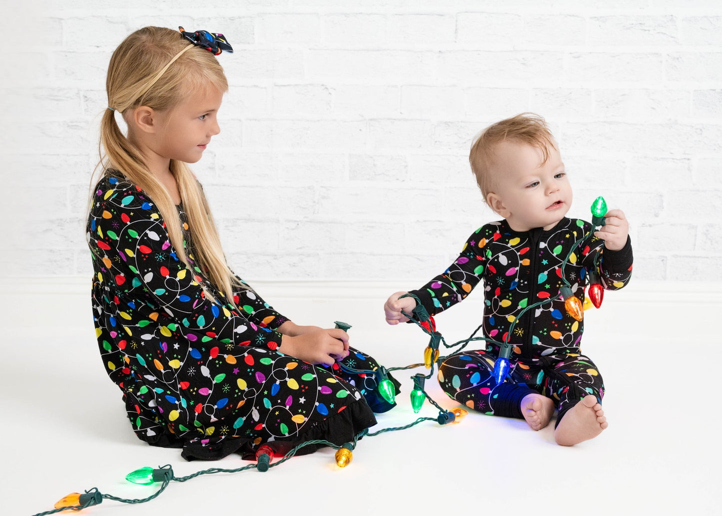 Christmas | Holiday Lights | Bamboo Zipper Pajamas