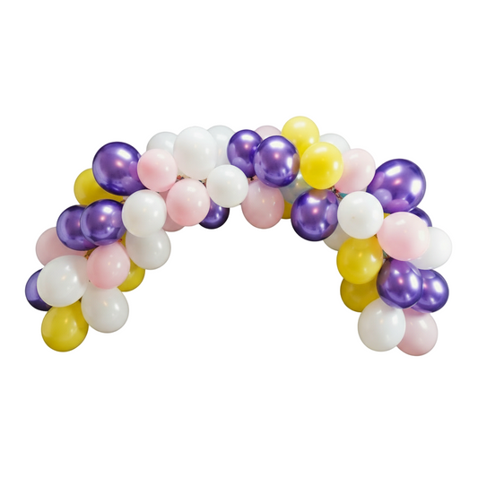 Mermaid Unicorn Balloon Garland Kit – Pink Yellow White Purple (50+ Pack)