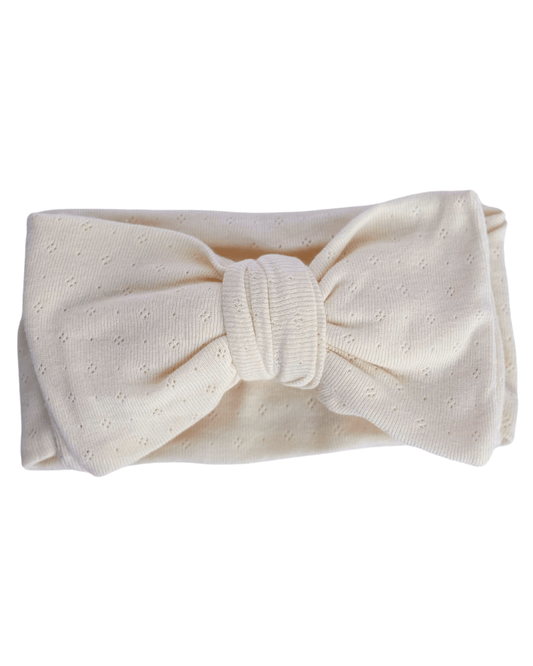 Messy Bow Headwrap - Cream