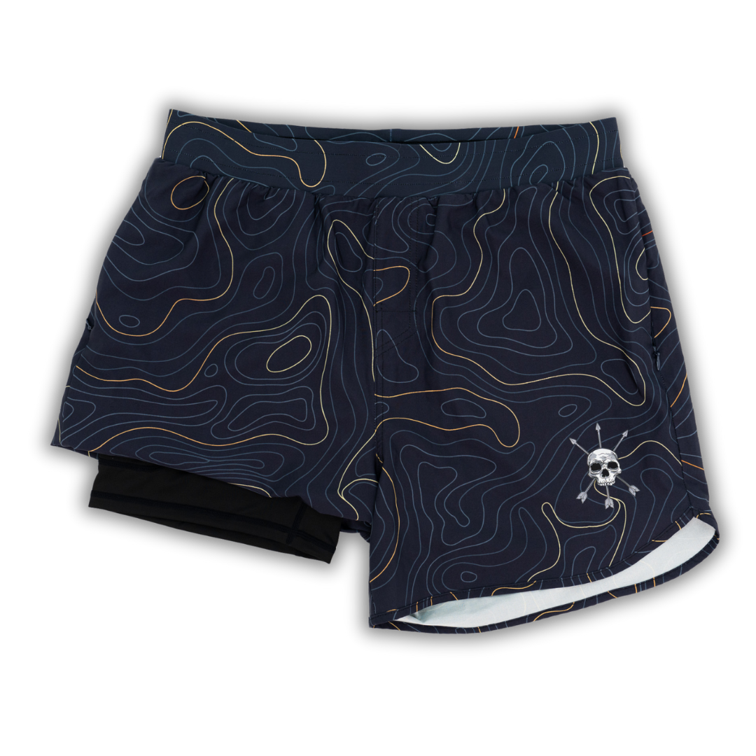 MEN'S | HYBRID SHORT : MIDNIGHT TOPO