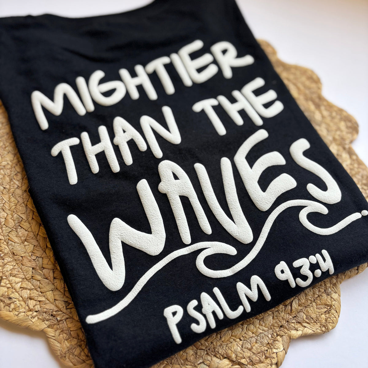Mightier than the Waves Christian Kid Shirt – Soft Cotton Faithbased Sunday School Tee