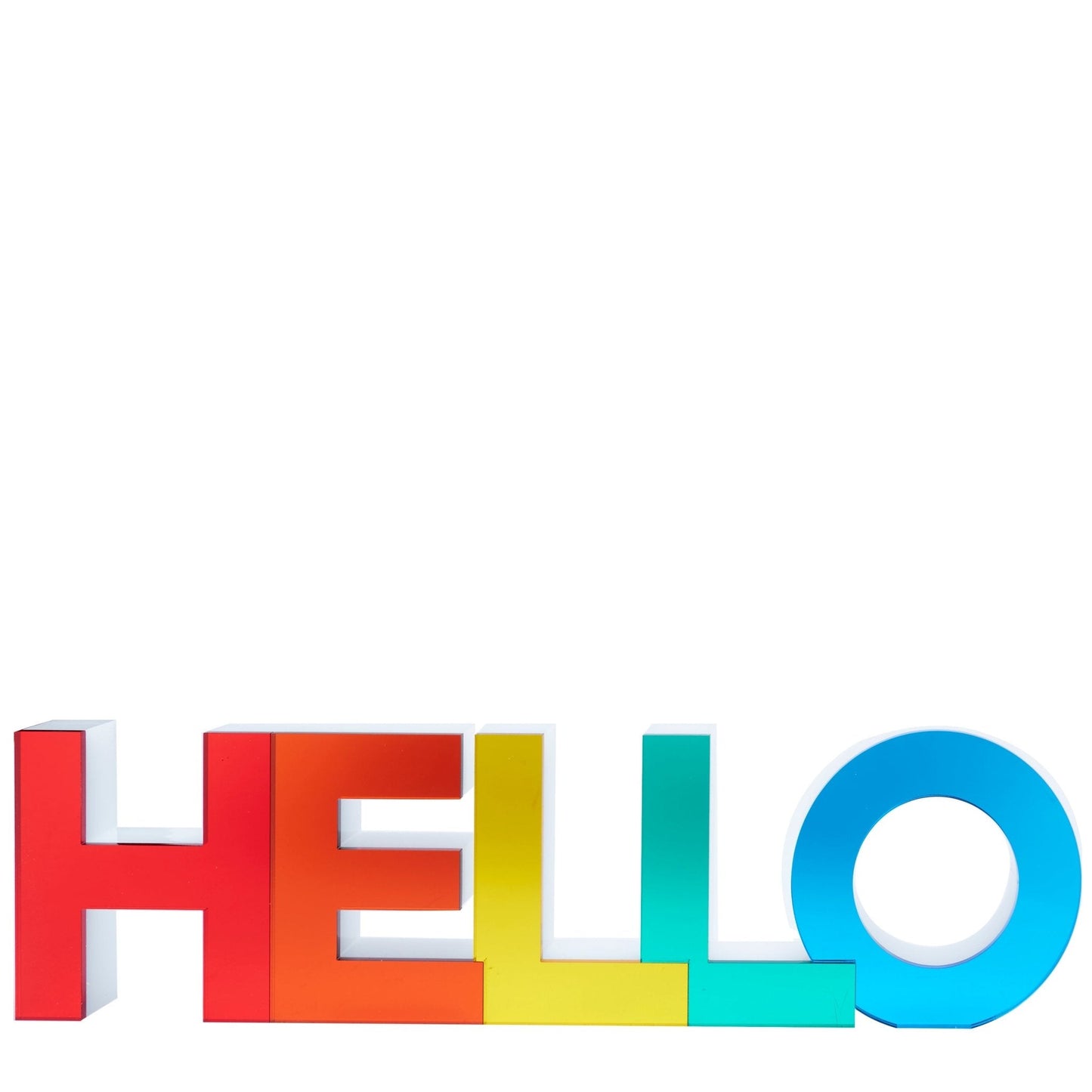 Mirrored Multicolor Acrylic Hello Stand Alone