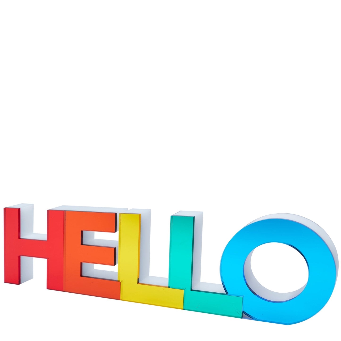 Mirrored Multicolor Acrylic Hello Stand Alone