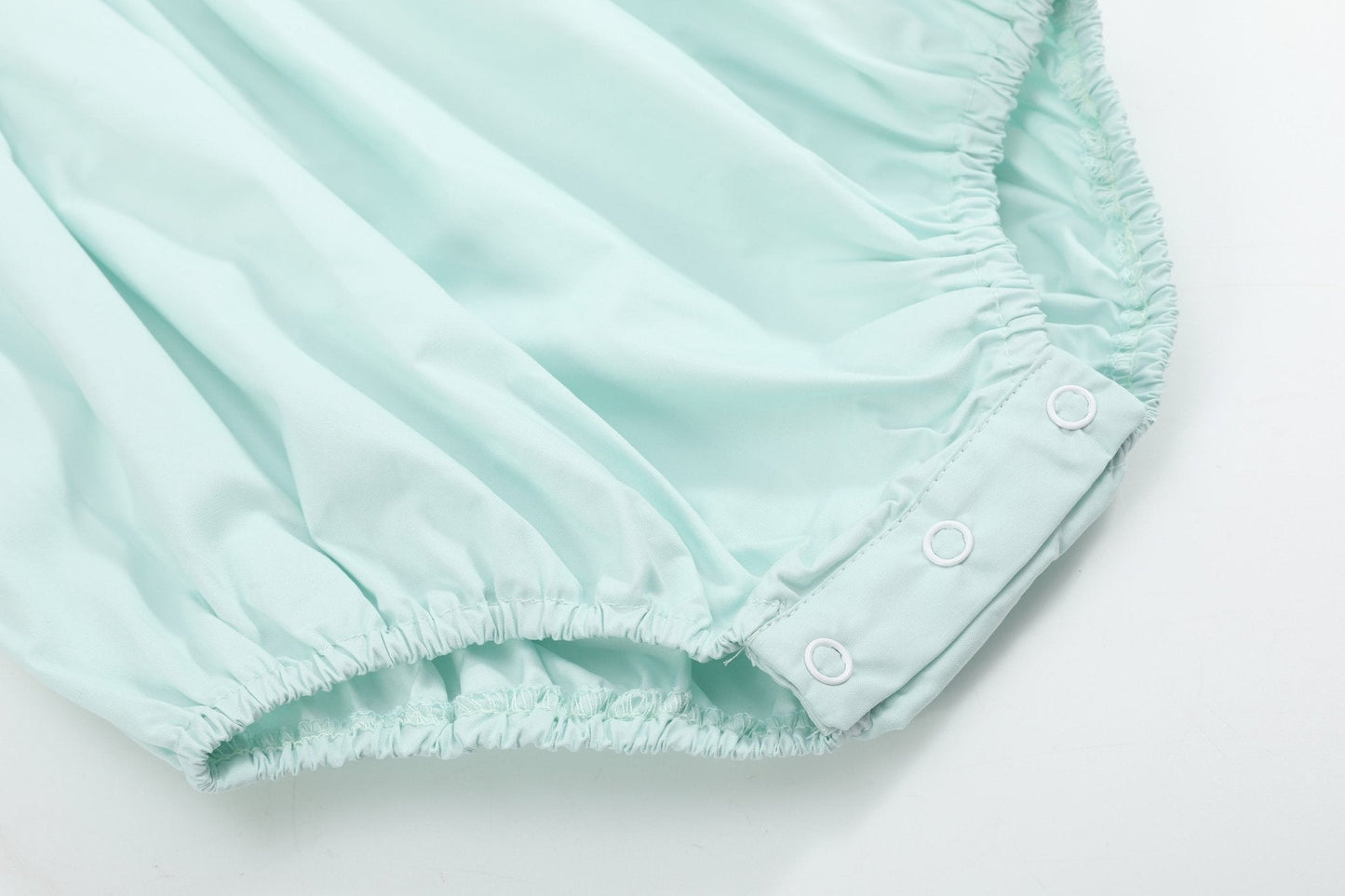Misty Blue Bunny Smocked Bubble Romper