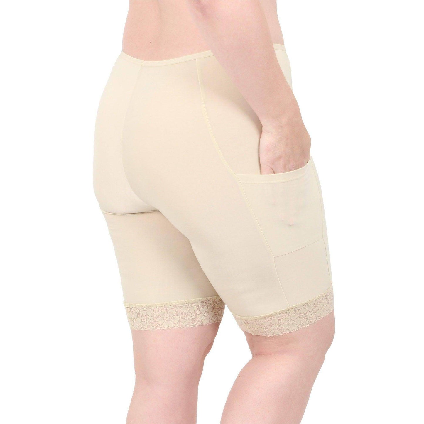 Cooling Slipshort with 2 Pockets 9" | Beige