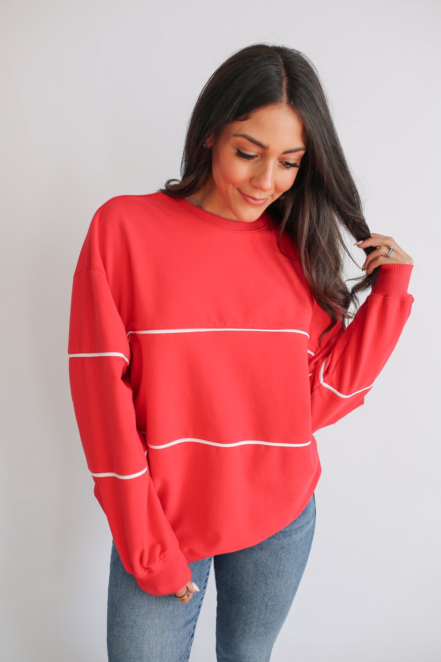 NUULY X Movemama Relaxed Fit Invisible Zipper Breastfeeding Sweatshirt with Piping