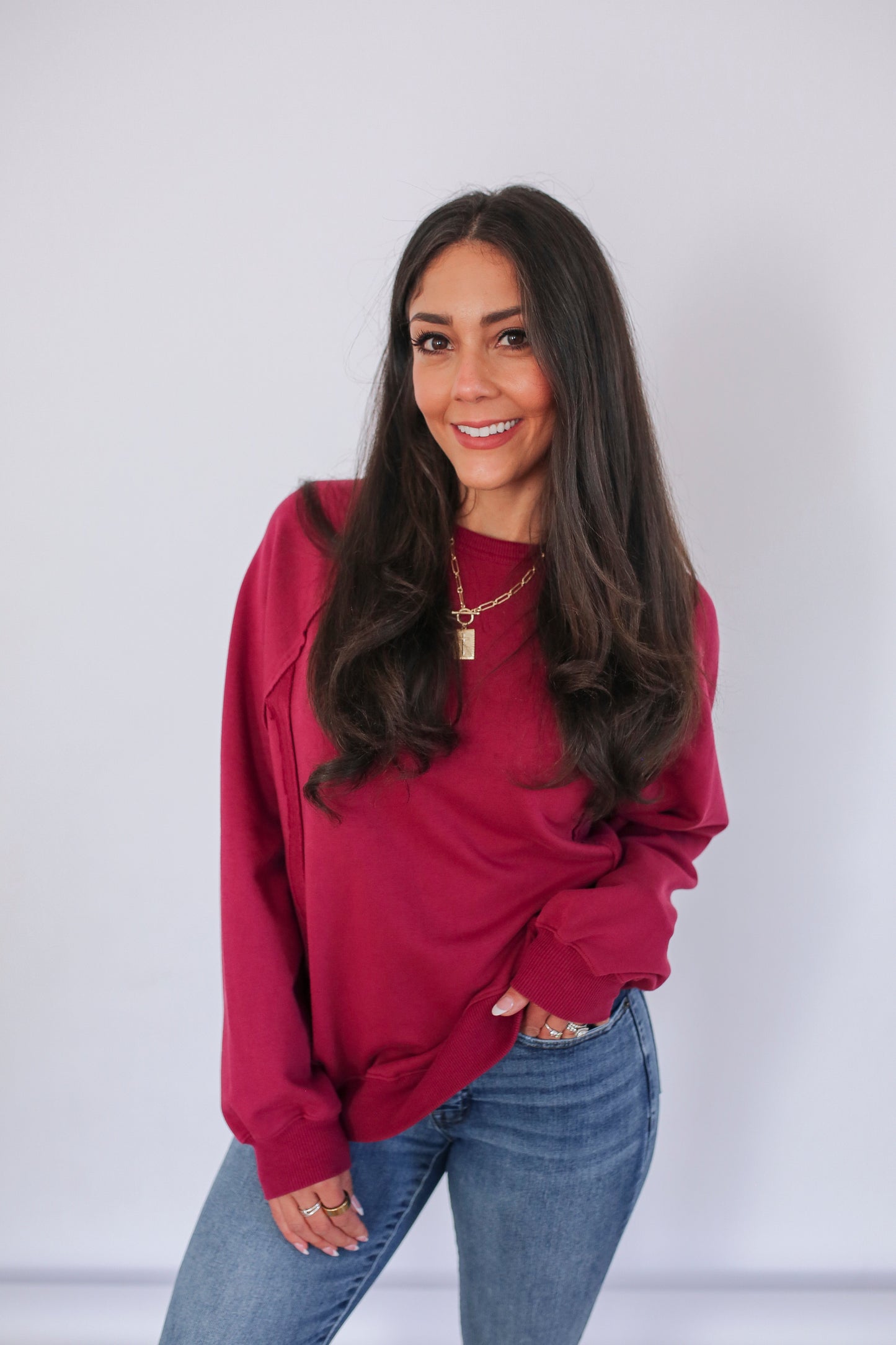 Big Hug Vertical Zip Breastfeeding Crewneck