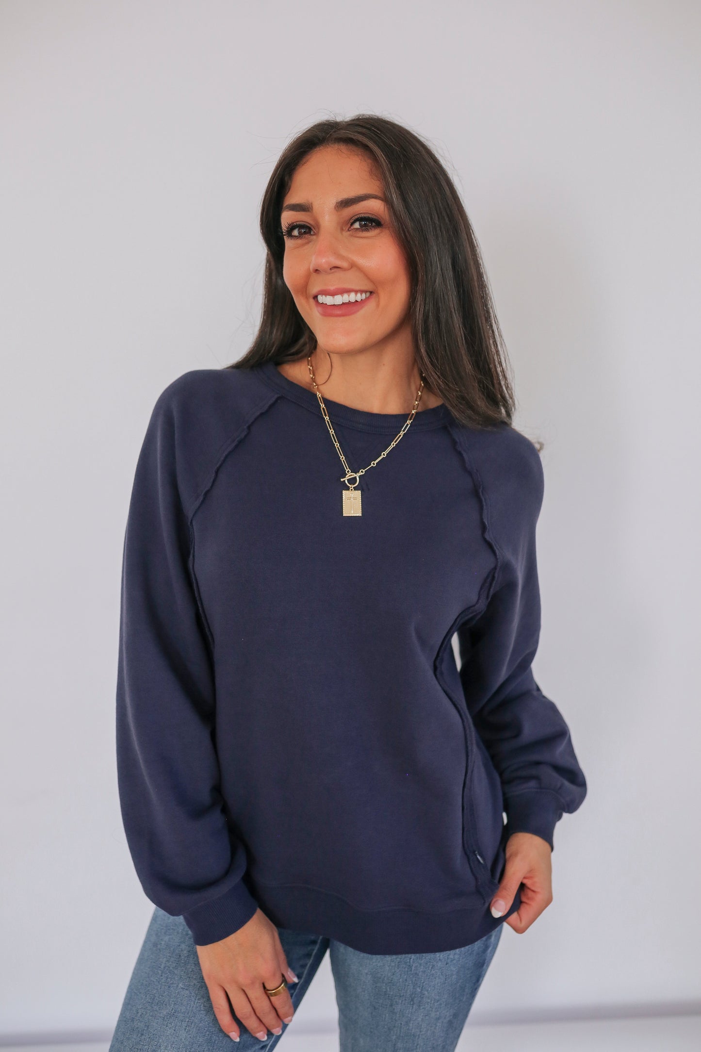 Big Hug Vertical Zip Breastfeeding Crewneck