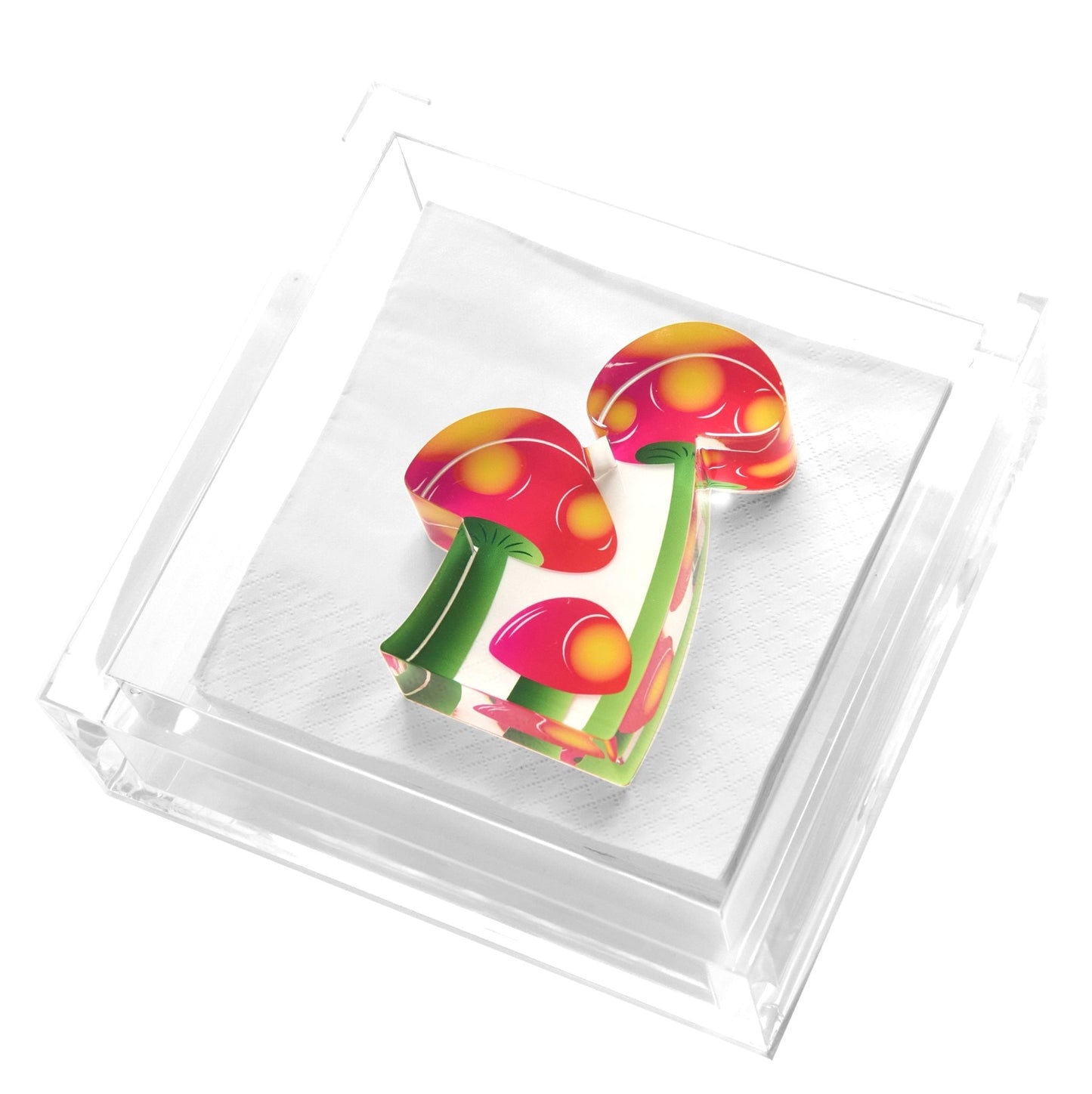 Mushroom Acrylic Cocktail Napkin Holder