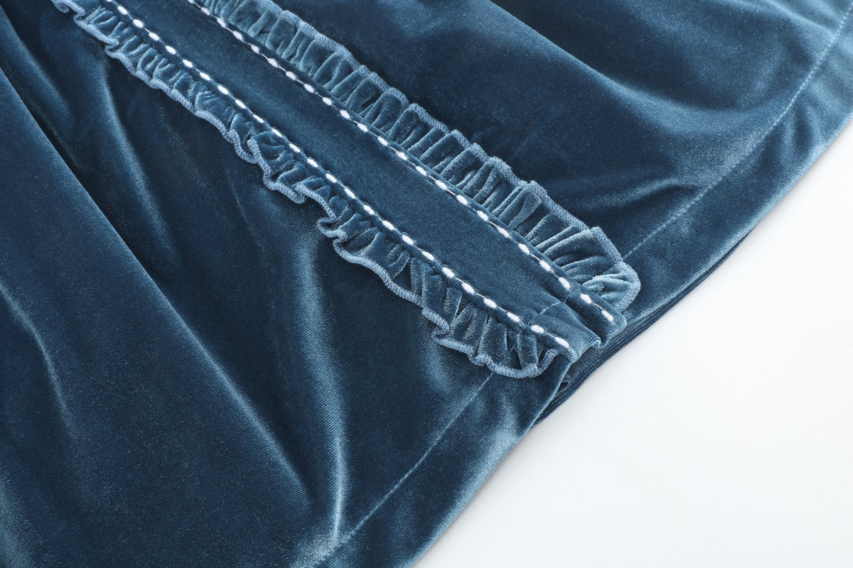 Navy Velvet Holiday Dress