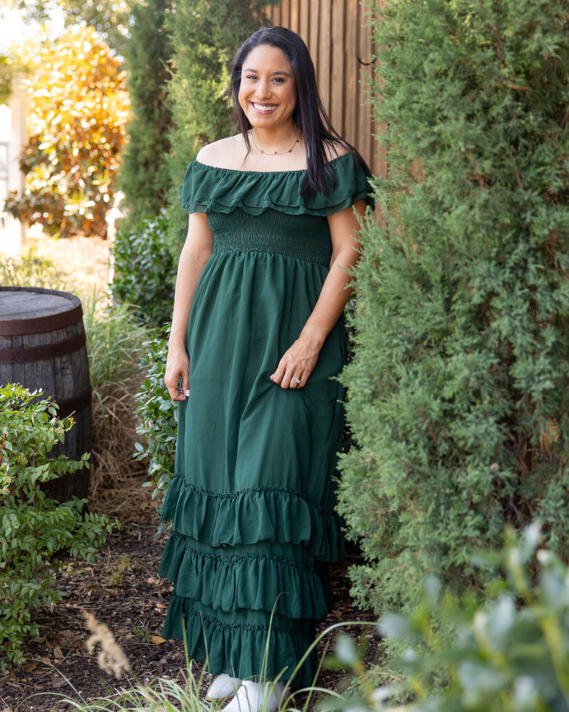 Nellie Ruffle Maxi Dress - Hunter