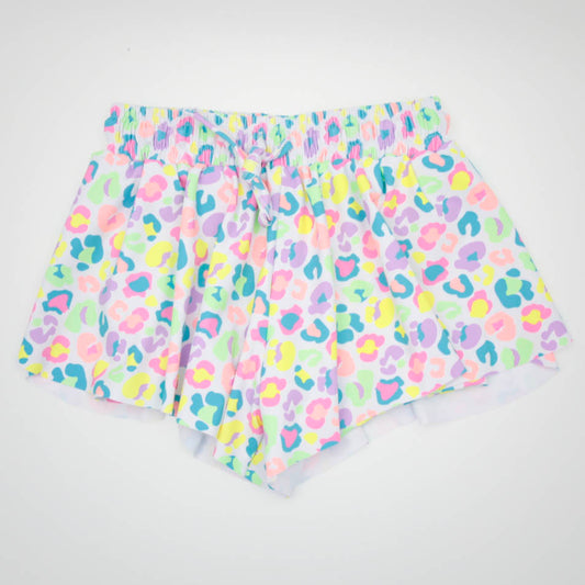 Neon Leopard Butterfly Flowy Short