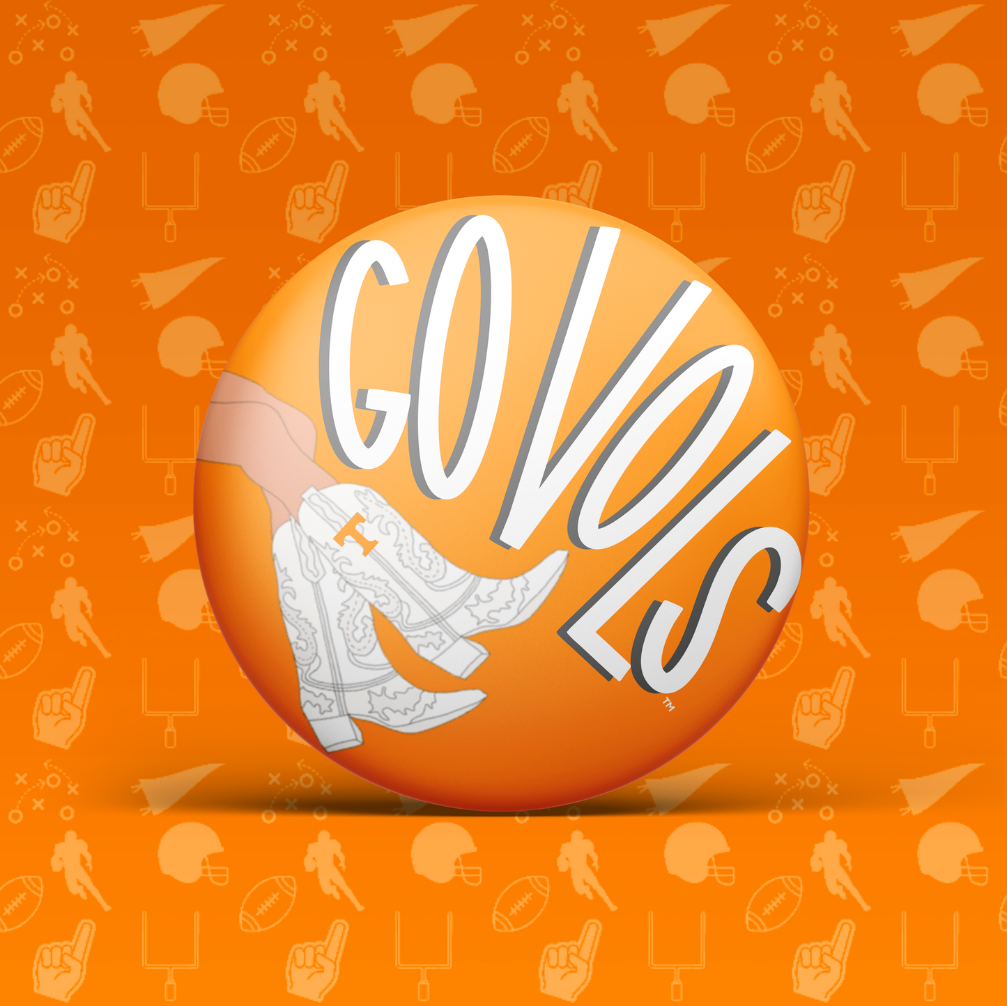 Go Vols Boots Button