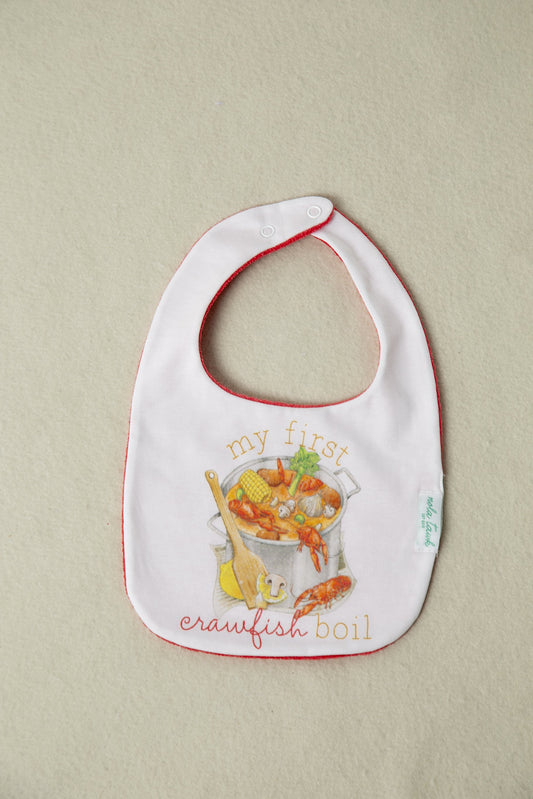 My First Crawfish Boil Organic Cotton Baby Bib