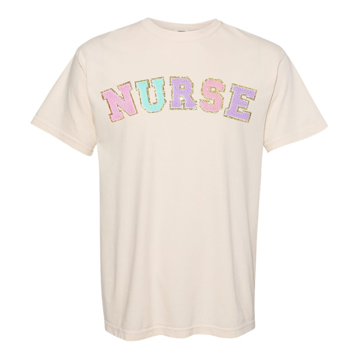 Nurse Colorful Letter Patch Comfort Colors T-Shirt