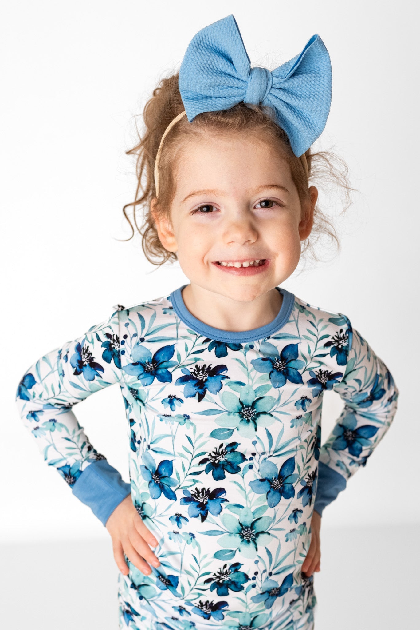 Steel Blue | Large Nylon Bow Headband