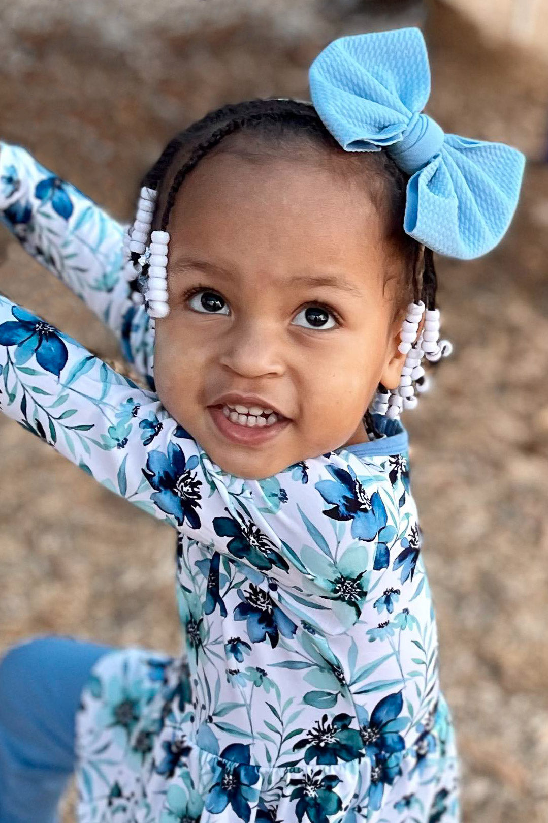 Steel Blue | Large Nylon Bow Headband