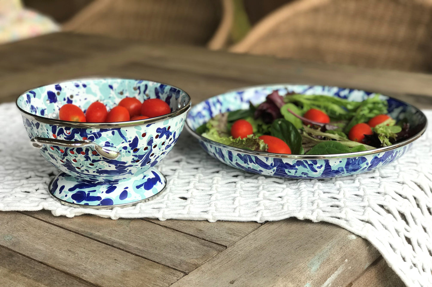 Ocean Swirl Petite Colander