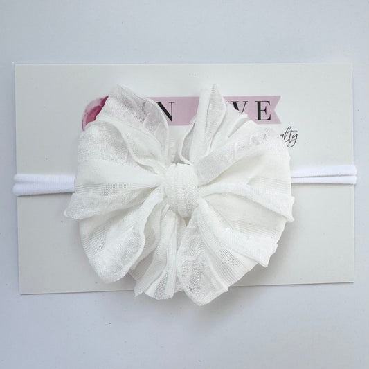 Off White | Skinny Mini Nylon Ruffled Baby Headband