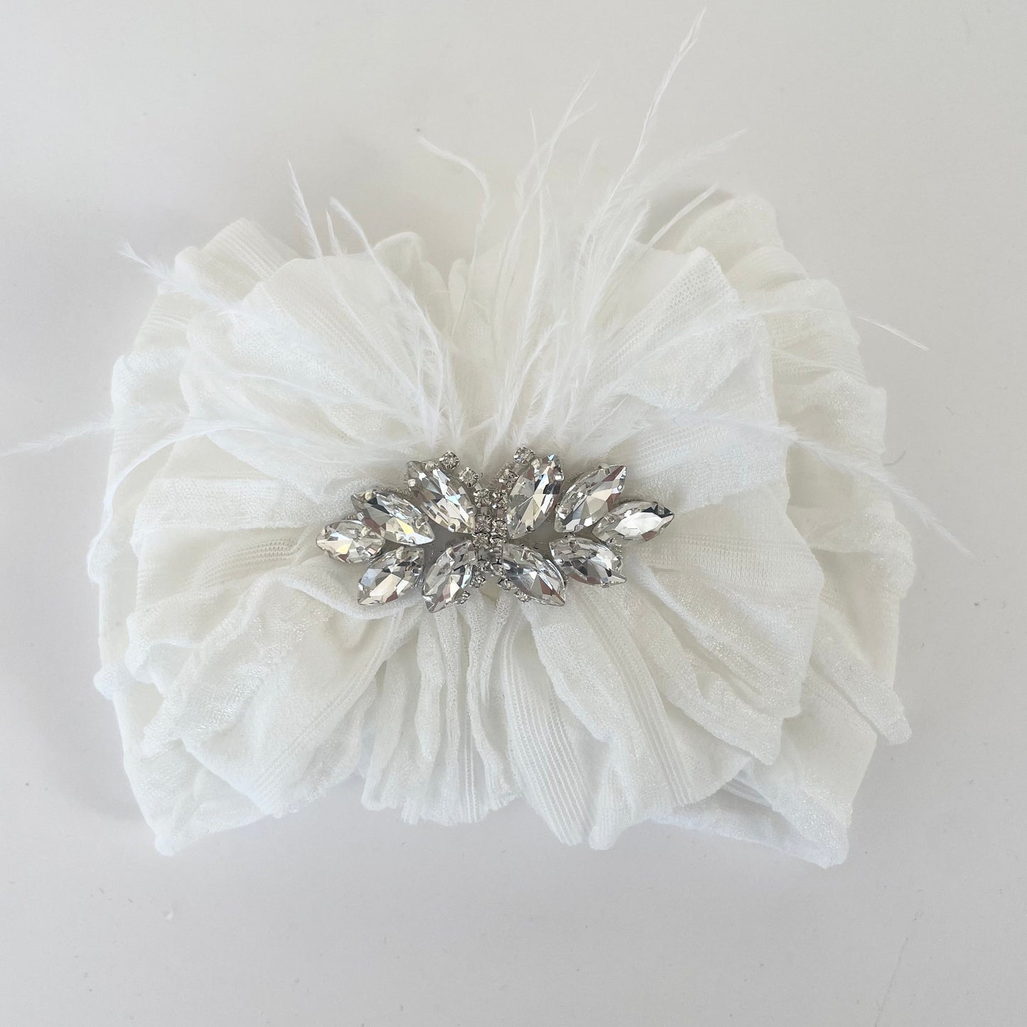 Fancy Feather Ruffled Headband