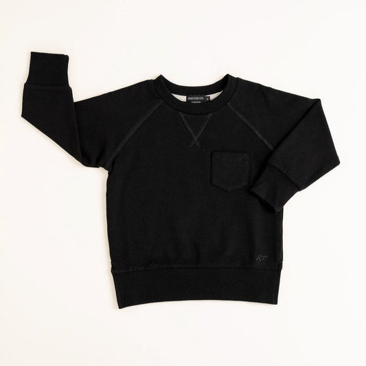 ORGANIC COTTON CREWNECK -  ONYX