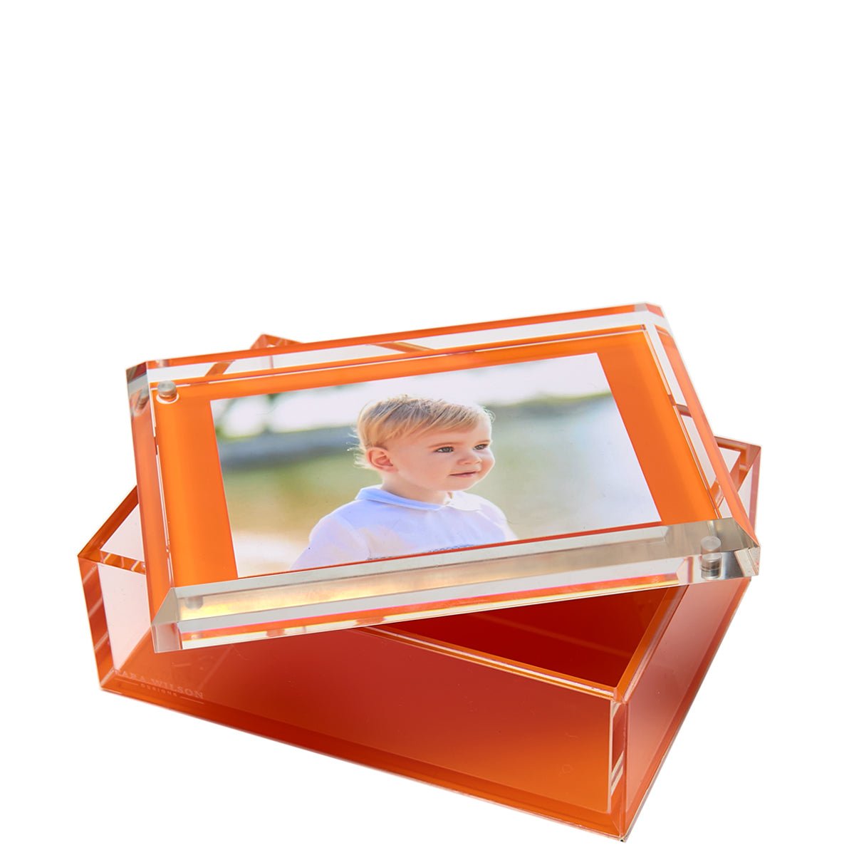 Orange Acrylic 5" x 7" Photo Box