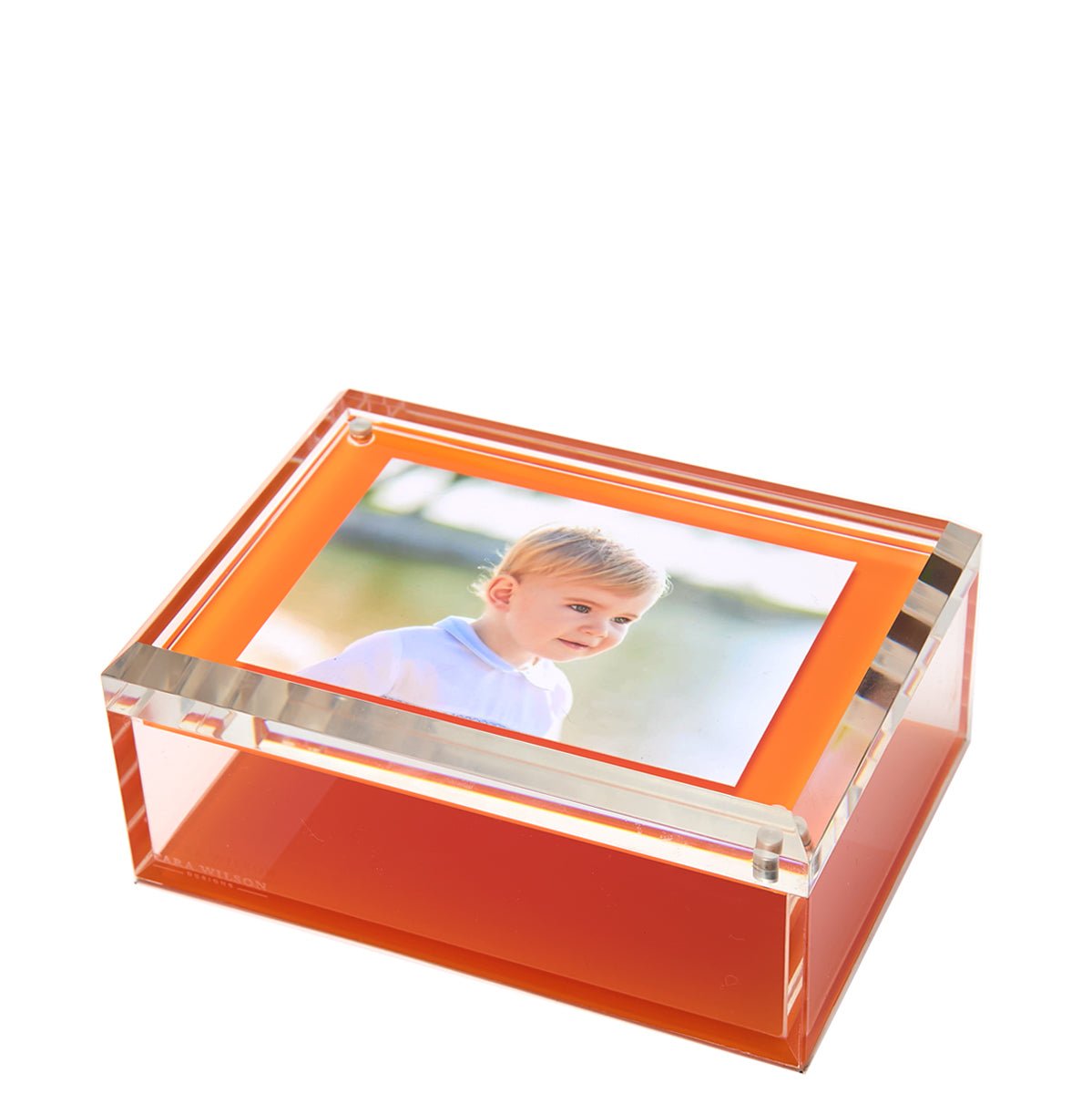 Orange Acrylic 5" x 7" Photo Box