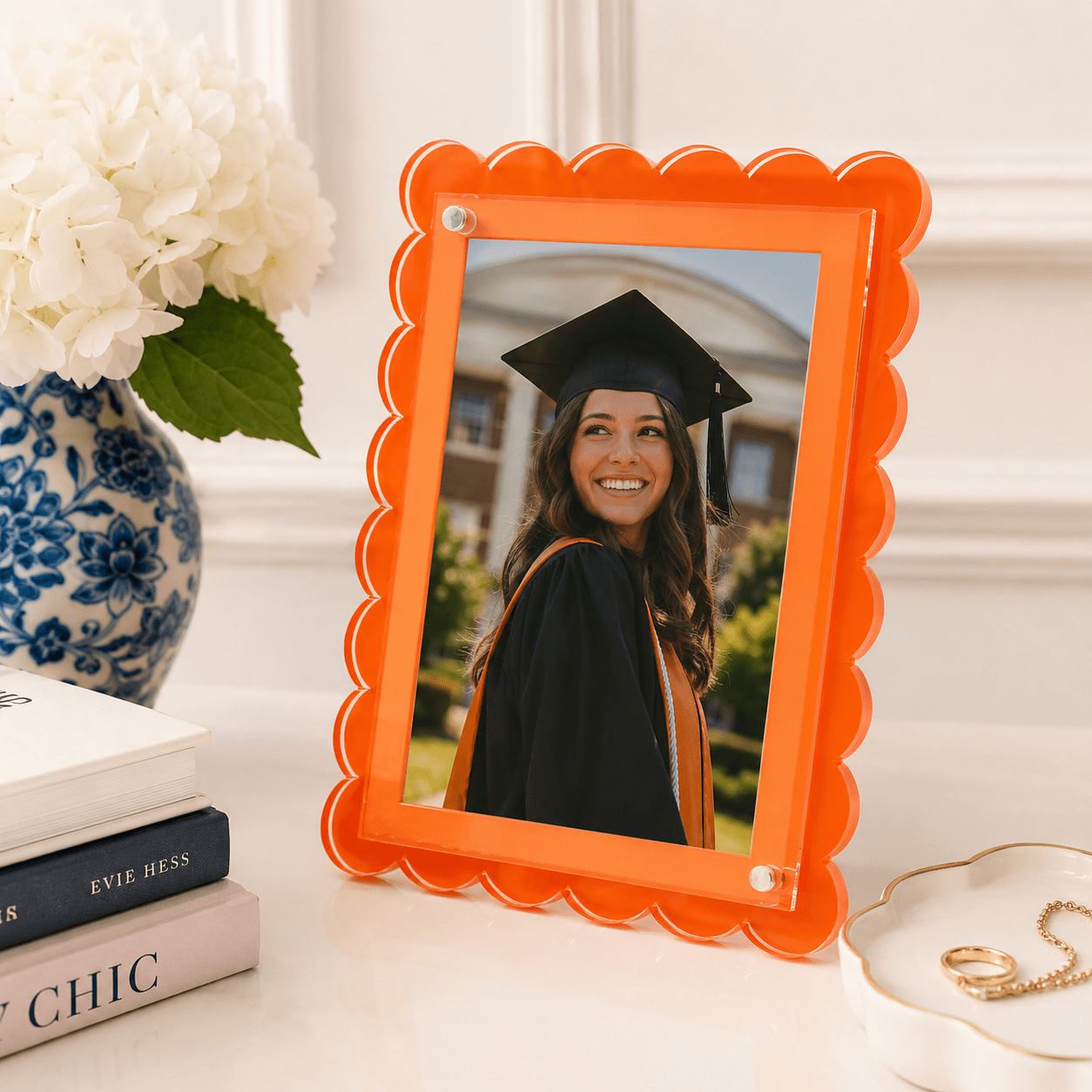 Orange Acrylic Scallop Frame