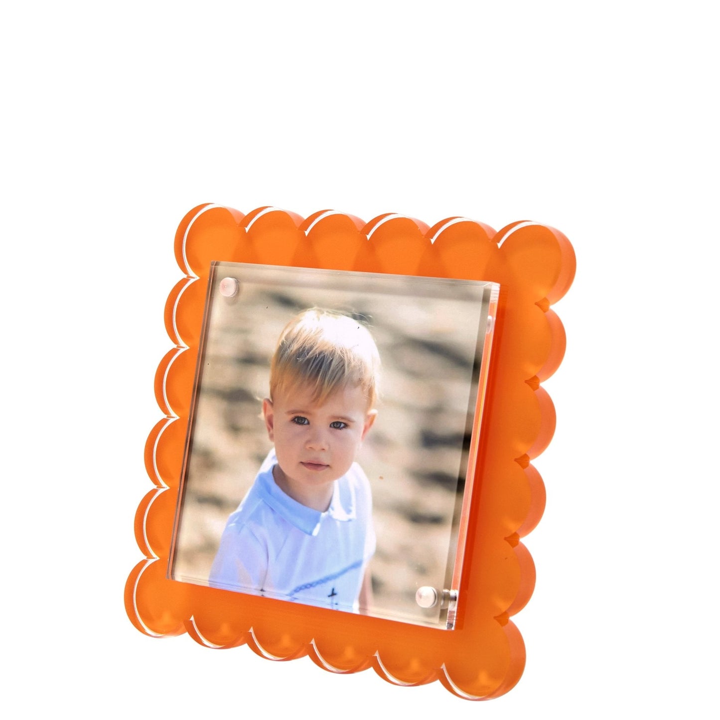 Orange Acrylic Square Scallop Frame