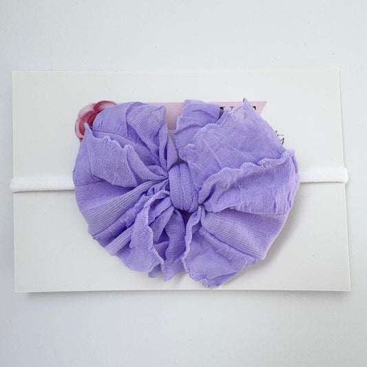 Orchid | Skinny Mini Nylon Ruffled Baby Headband